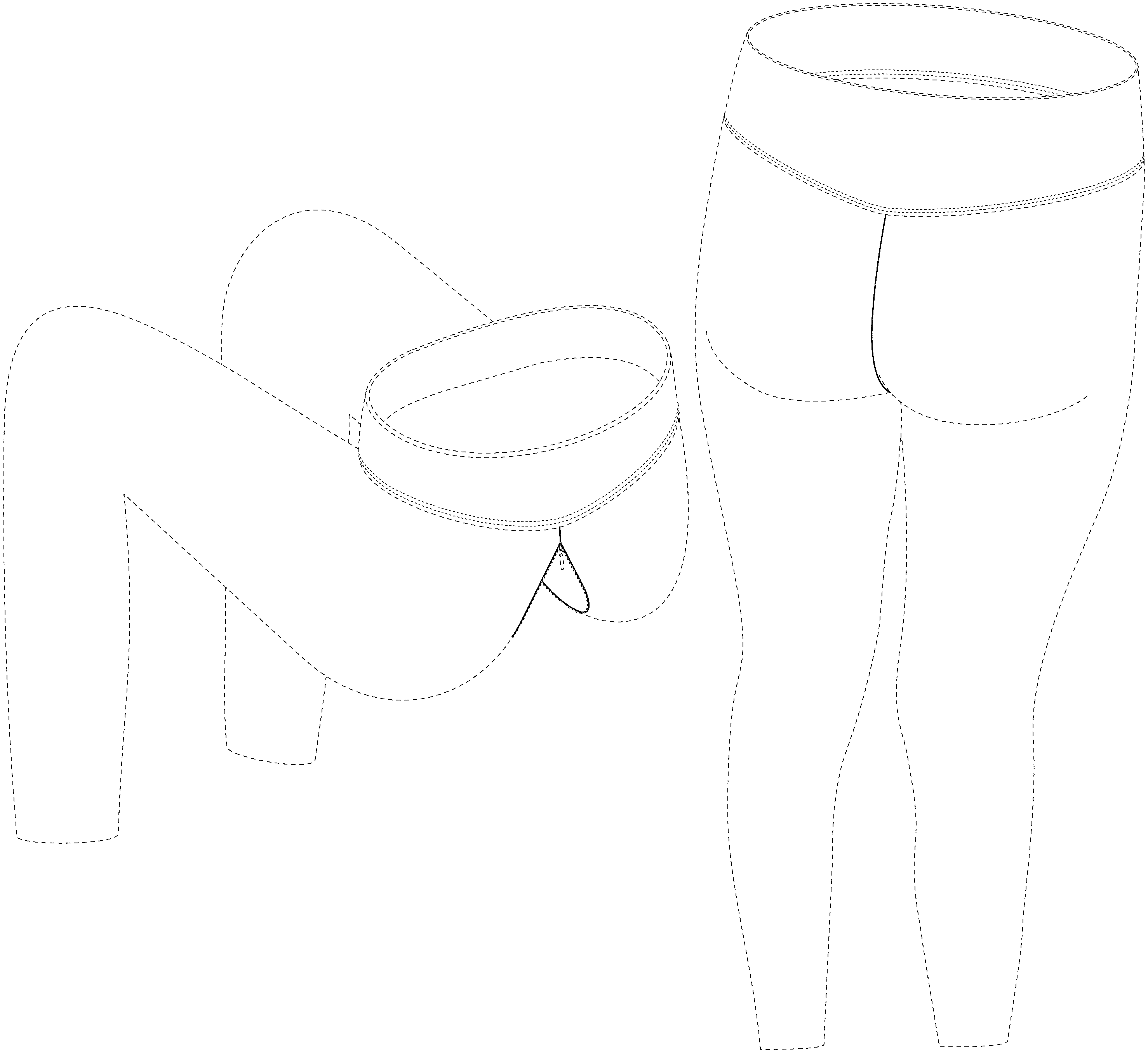 Leggings with underside opening ornamental design